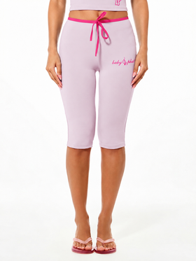 Contrast Capri Leggings with Bow Detail