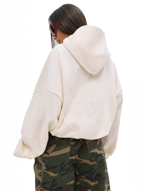 Zip Up Sweatshirt with Gothic Appliqué