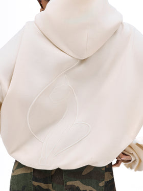 Zip Up Sweatshirt with Gothic Appliqué