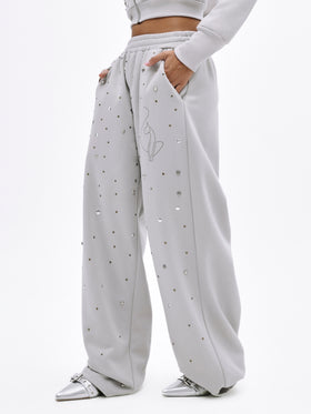 Embellished Studded Sweatpants