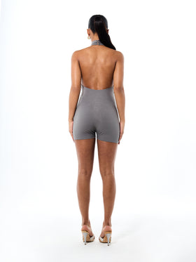 High Neck Logo Playsuit