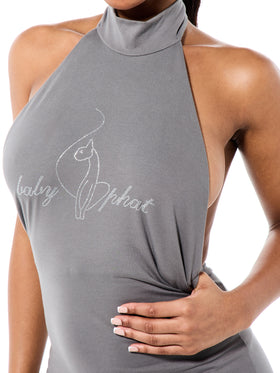 High Neck Logo Playsuit