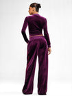 Velour Wide Leg Track Pants