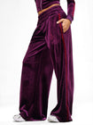 Velour Wide Leg Track Pants
