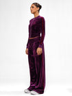 Velour Wide Leg Track Pants