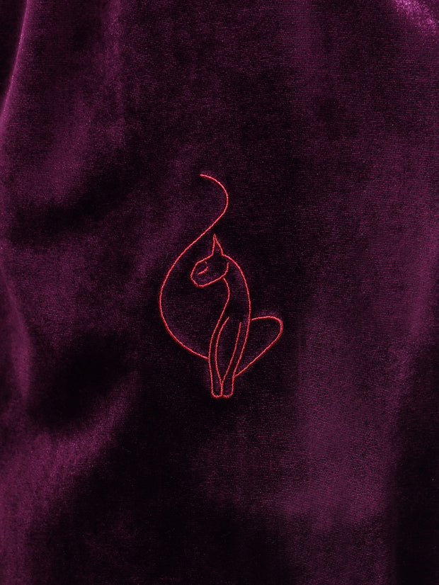 Velour Wide Leg Track Pants