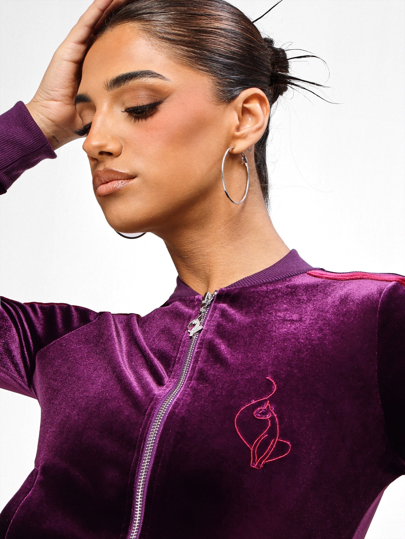 Velour Track Jacket in Plum | Baby Phat | Baby Phat