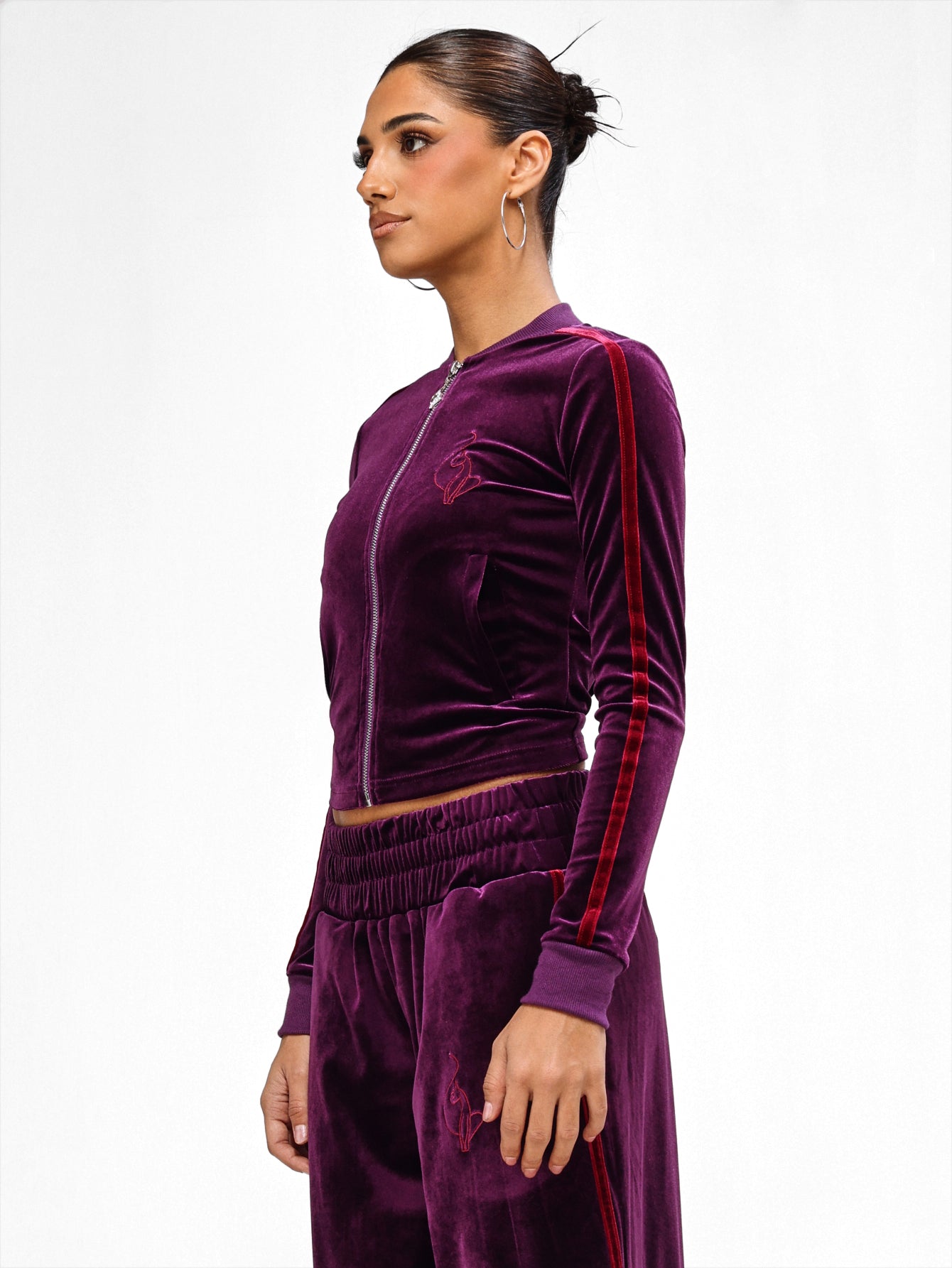 Velour Track Jacket in Plum | Baby Phat | Baby Phat