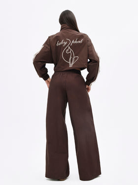 Nylon Track Pant With Side Stripe