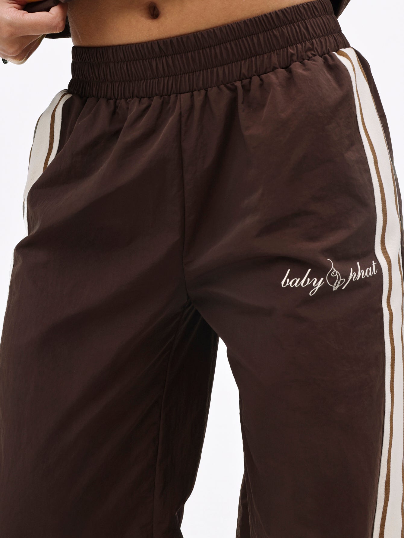Nylon Track Pant With Side Stripe