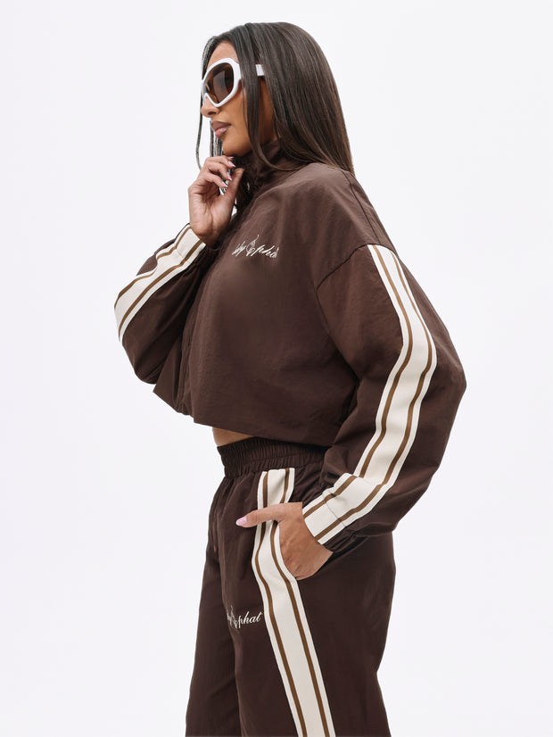 Nylon Zip Up With Stripe Contrast