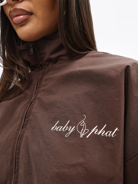 Nylon Zip Up With Stripe Contrast