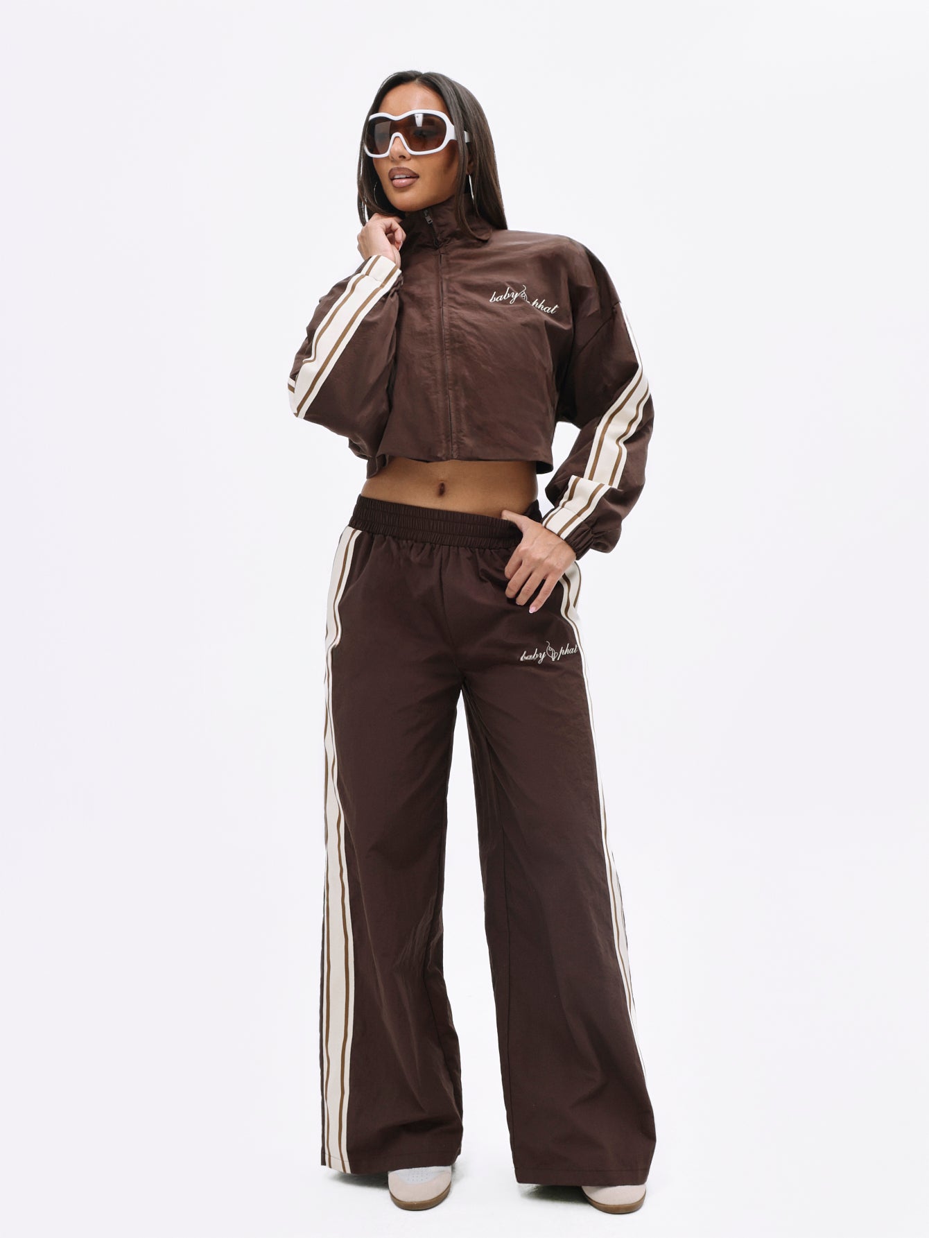 Nylon Zip Up With Stripe Contrast