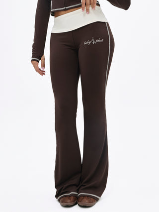 Foldover Flare Legging with Contrast Stitching