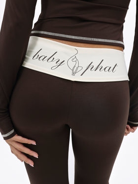 Foldover Flare Legging with Contrast Stitching