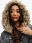 Fur Trim Zip Up Hoodie