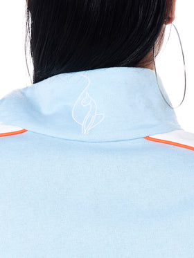 Oversized Funnel Neck Velour Zip Up