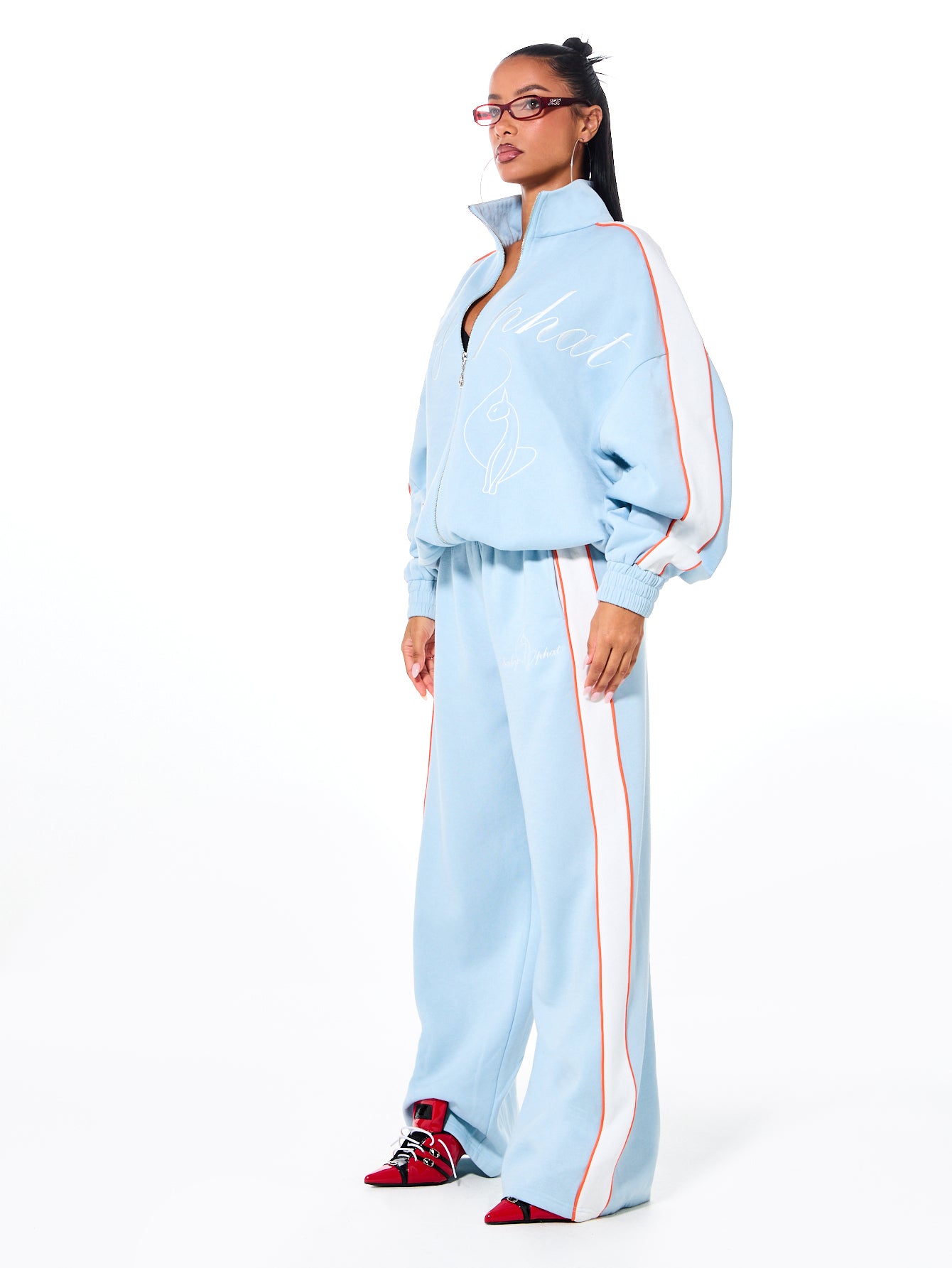 Oversized Funnel Neck Velour Zip Up Jacket | Baby Phat | Baby Phat