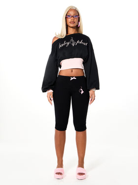 Off Shoulder Logo Sweatshirt
