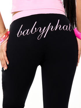 Logo Capri with Contrast Waistband and Side Stripe