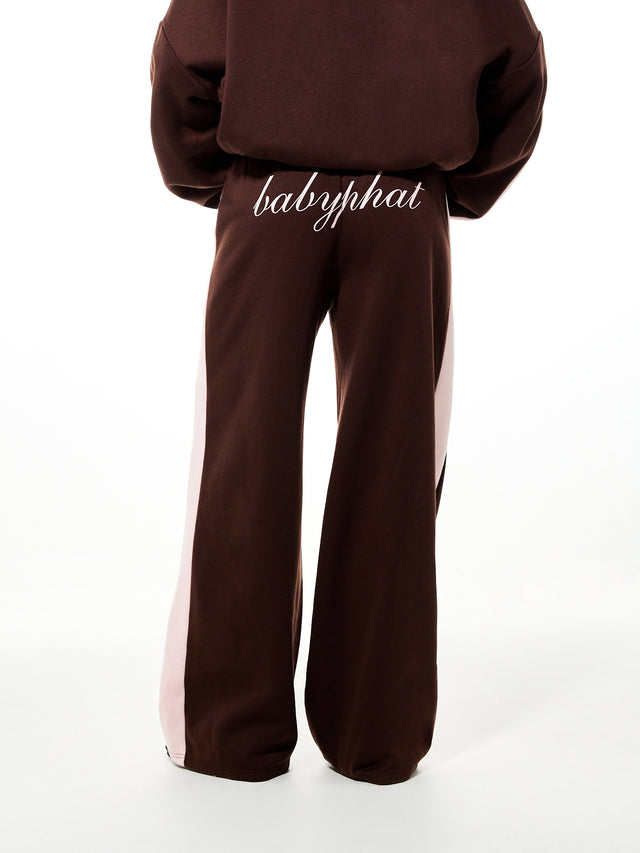 Color Block Wide Leg Sweatpant, babyphat script on back, back view