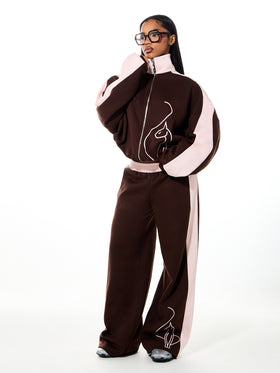 Color Block Wide Leg Sweatpant
