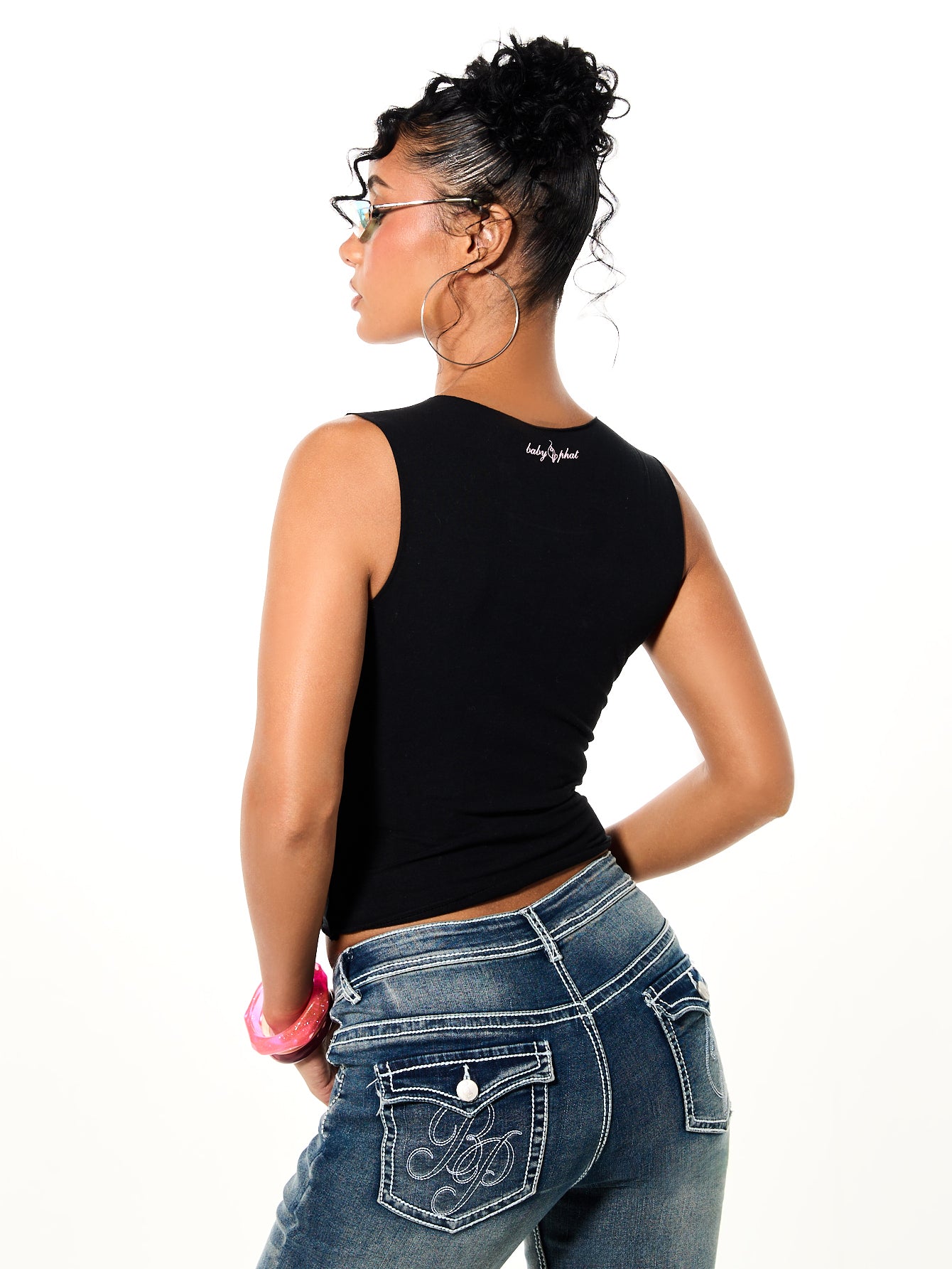 Fabulosity Graphic Tank Top in Black | Baby Phat