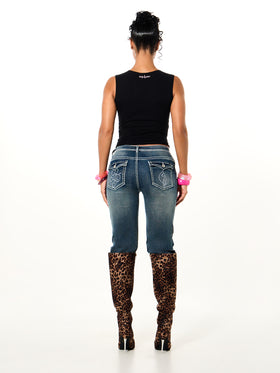 Fabulosity Tank Top, black fitted silhouette, back view