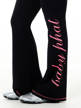 Contrast Logo Foldover Flare Legging