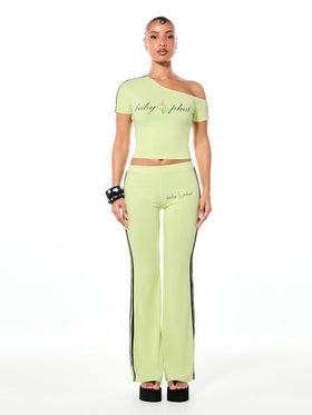 Off Shoulder Top with Contrast Stripe