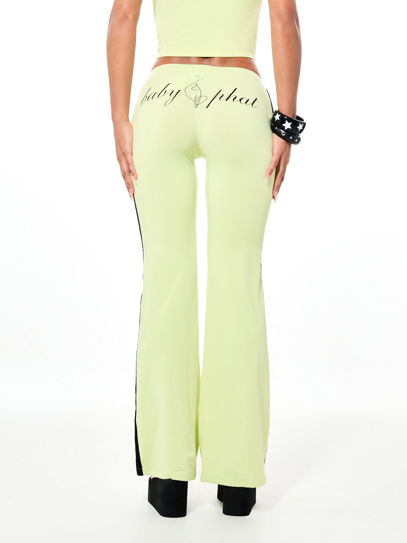 Flare Leggings with Contrast Side Stripe