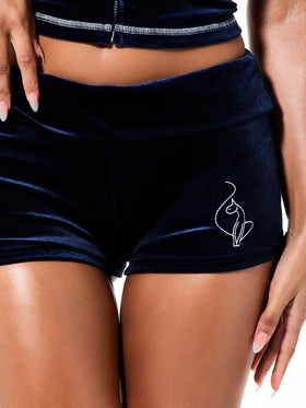 Velour Foldover Micro Short with Contrast Logo