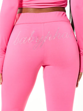 Pull On Flare Leggings with Rhinestones