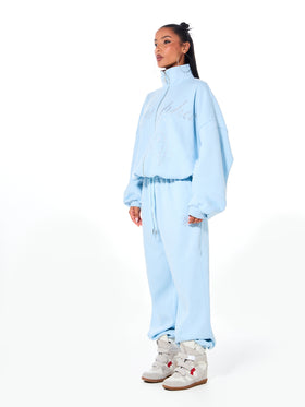 Oversized Cuff Jogger Sweatpants with Rhinestones