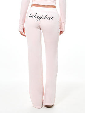 Slim Fit Velour Pull on Pants