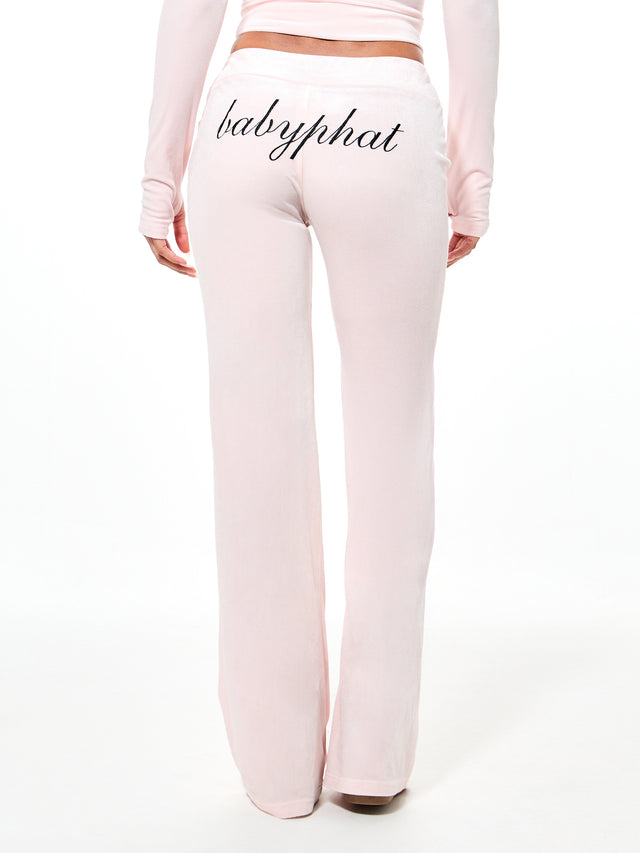 Slim Fit Velour Pull on Pants