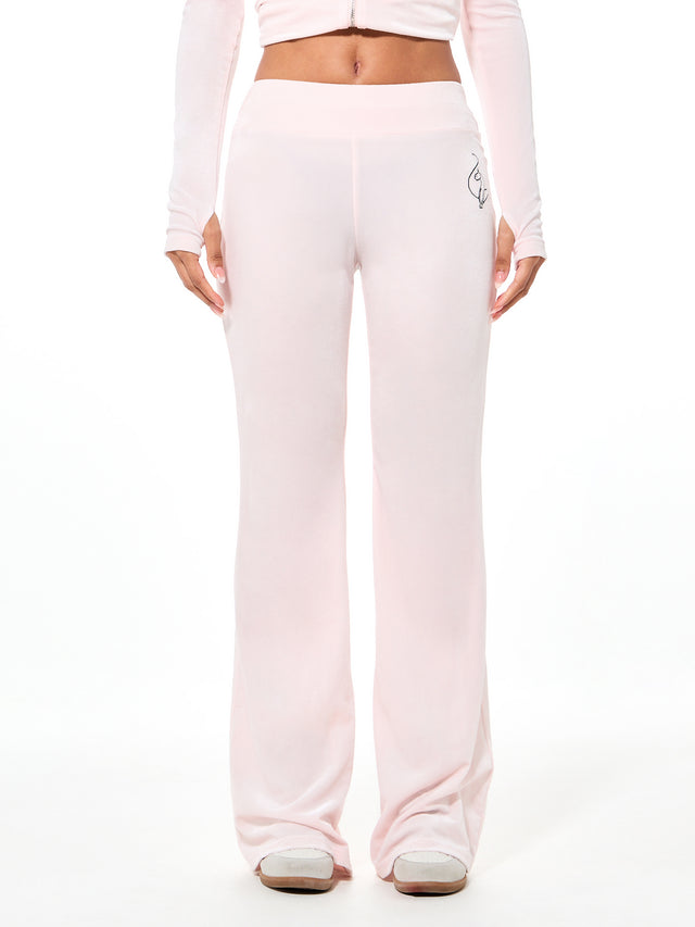 Slim Fit Velour Pull on Pants