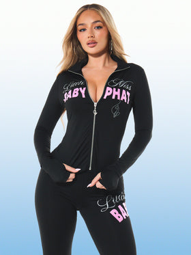 Little Miss Baby Phat Long Sleeve Zip Up Top