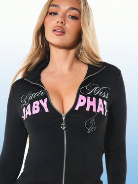 Little Miss Baby Phat Long Sleeve Zip Up Top