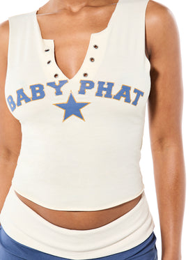 Notch Neck Tank Top with Eyelets