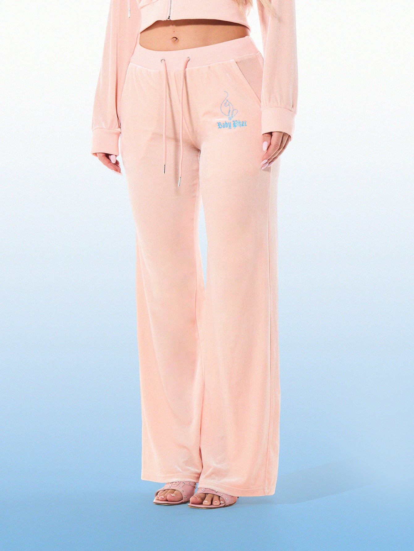 Velour Sweatpants with Gothic Logo