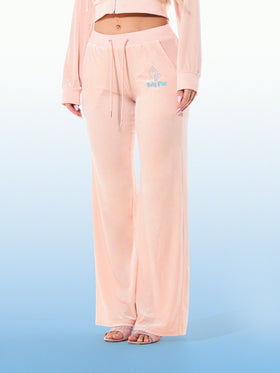 Velour Sweatpants with Gothic Logo