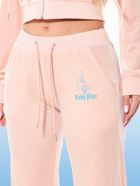 Velour Sweatpants with Gothic Logo