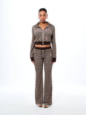 Cheetah Print Velour Sweatpant
