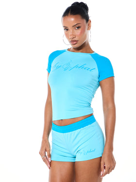 Two Piece Logo Raglan Tee and Shorts Set