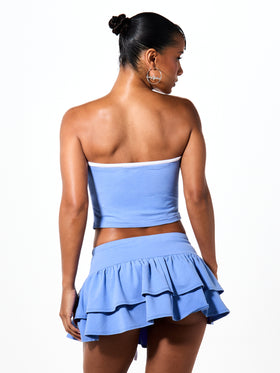 Two Piece Tube Top and Ruffle Skirt Set