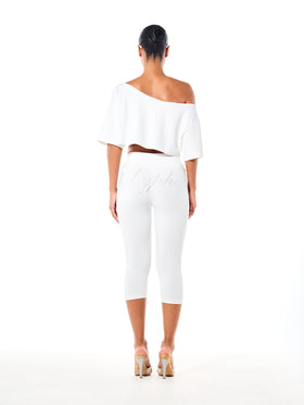 Two Piece Off Shoulder Top and Capri Set