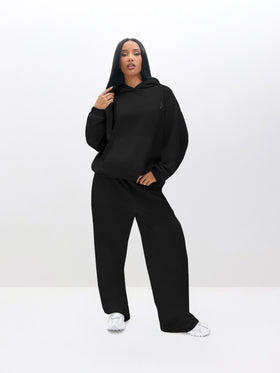 Oversized Hoodie With Rhinestones