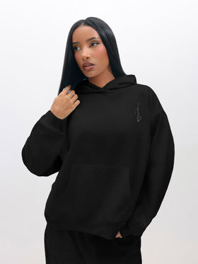 Oversized Hoodie With Rhinestones