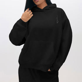 Oversized Hoodie With Rhinestones